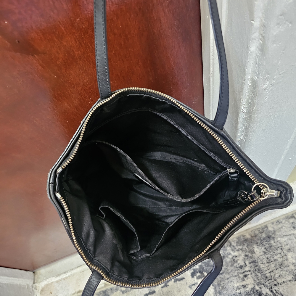 Coach Black and Tan Signature Tote - Picture 3 of 7
